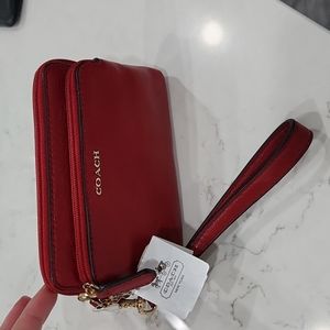Coach zip wallet, red